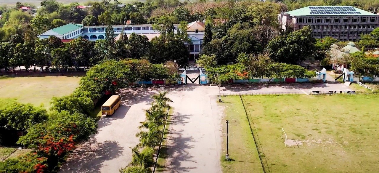 Aerial view of the Maria Montessori School campus